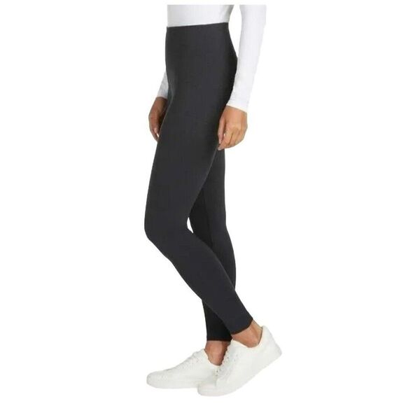 Matty M Women Active Soft Wide Band Live-in Legging Dark Charcoal Gray, Size L - Picture 4 of 6